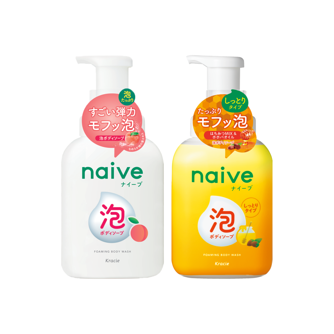 Kracie Naive Foaming body Wash (Honey/Peach)